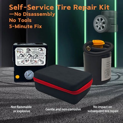 Buy Emergency Flat Tire Puncture Repair Kit 10 Min Fix Includes Sealant and Steel Tire Inflator Pump for Cars Highway Vehicles online manufacture