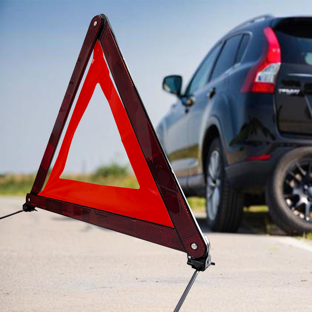 Triangle Emergency Safety Warning Frame Foldable Reflector Car Truck Roadside Safety Warning Triangle Sign with Storage Case