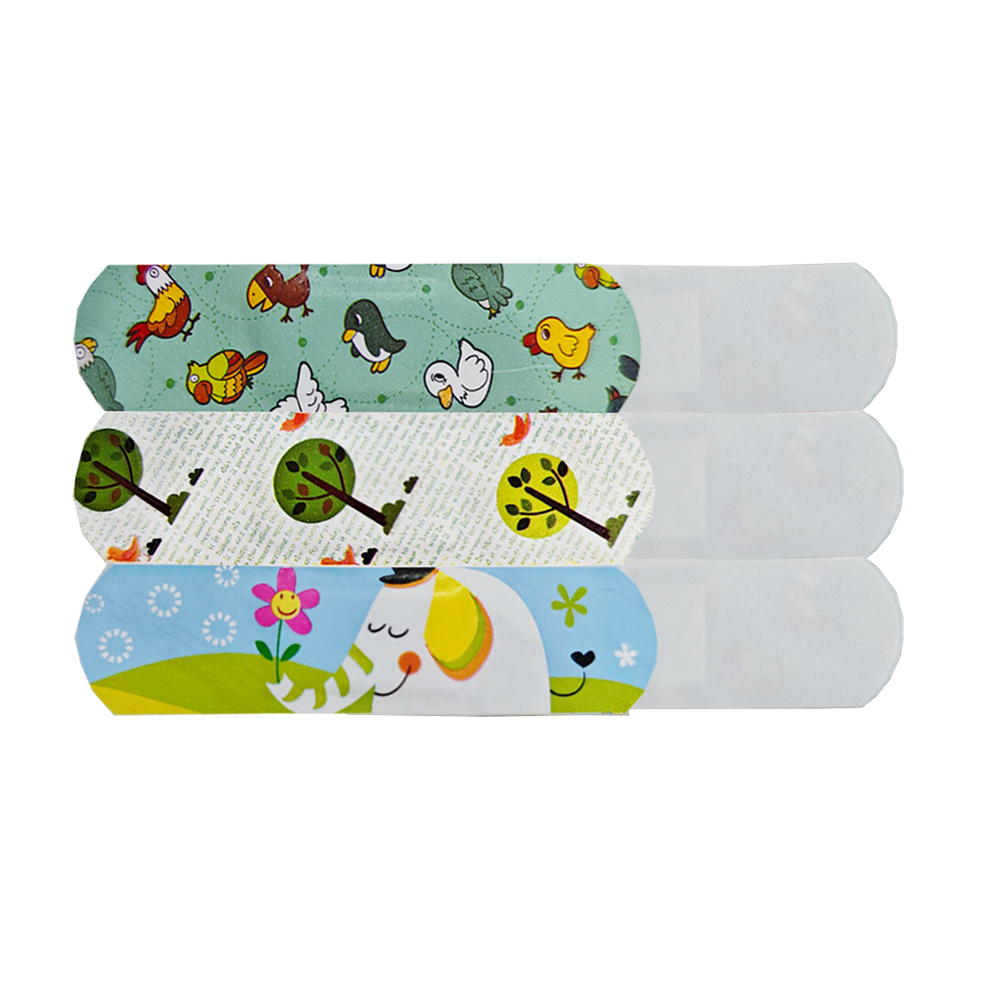 Custom Logo Printing Kids Cartoon Adhesive Band Aids Wholesale Plastic PE in Paper Card Sleeve