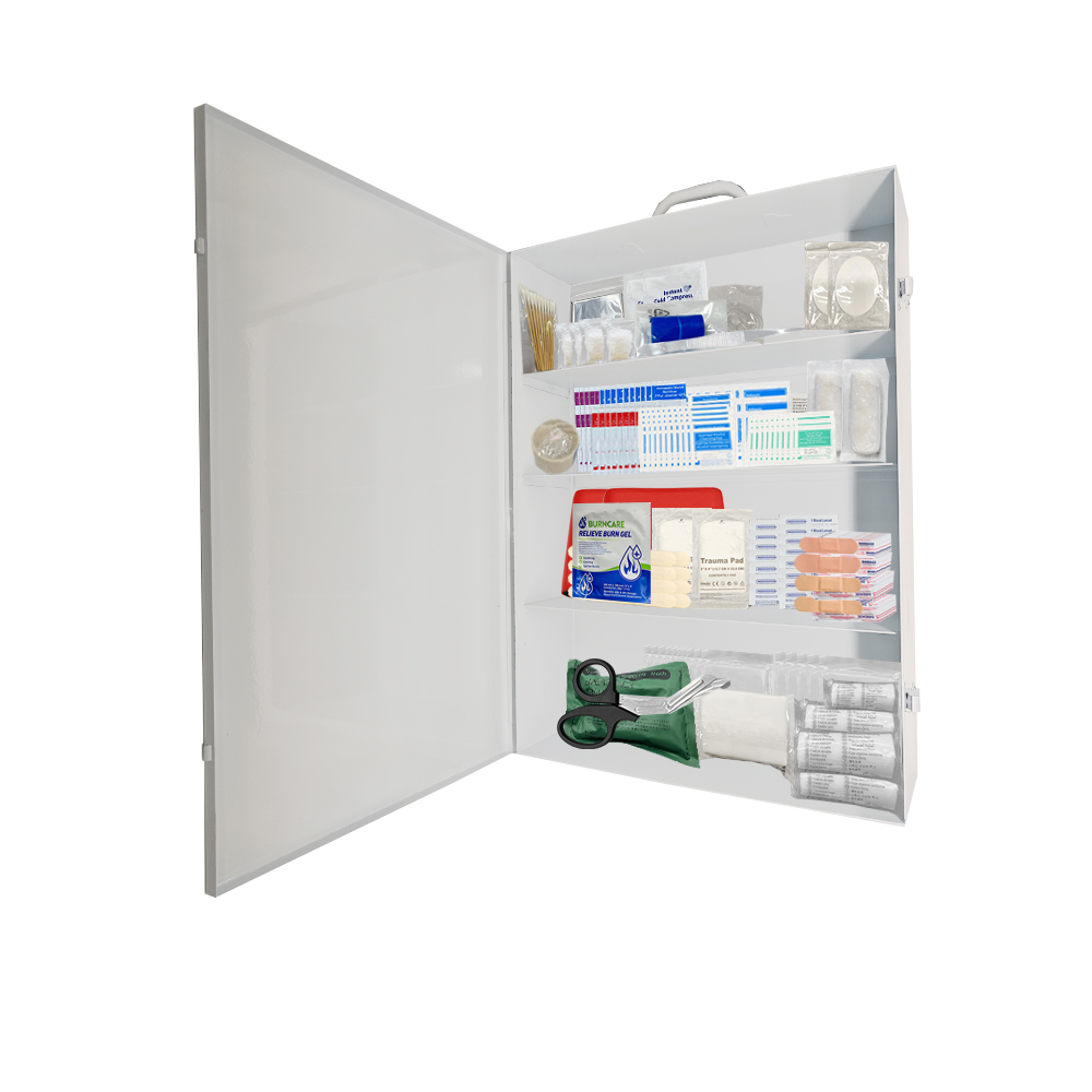 Wall Mounted First Aid Cabinets 3 Tier Lockable Medicine Storage Box With Key
