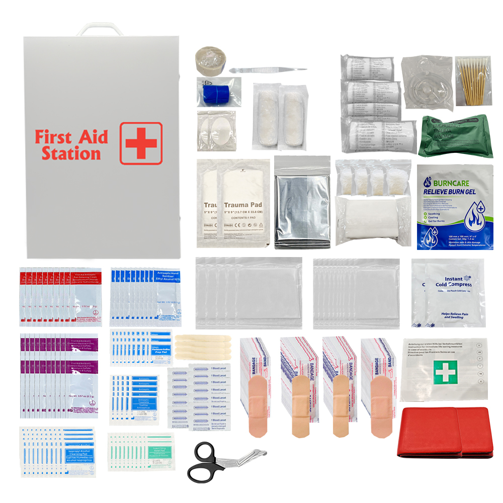 Medical Supplies First Aid Cabinet Refills Customization Size White First Aid Wall Mounted Cabinet